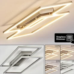 Plafonnier Veyrier LED Acier brossé, 2 lumières