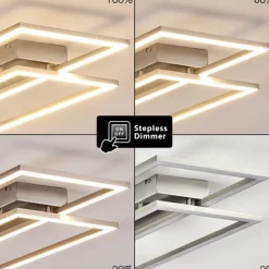 Plafonnier Veyrier LED Acier brossé, 2 lumières