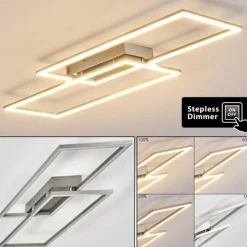 Plafonnier Veyrier LED Acier brossé, 2 lumières