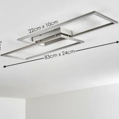 Plafonnier Veyrier LED Acier brossé, 2 lumières