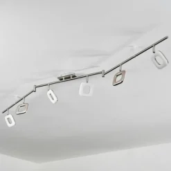 Plafonnier Villenauxe LED Nickel mat, 6 lumières