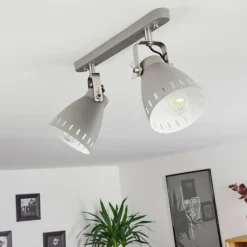 Plafonnier Vlissingen Chrome, Gris, 2 lumières