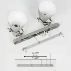 Plafonnier Vlissingen Chrome, Gris, 2 lumières