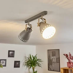 Plafonnier Vlissingen Chrome, Gris, 2 lumières