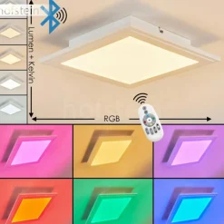 Plafonnier Voisines LED Blanc, 1 lumière, Télécommandes, Changeur de couleurs