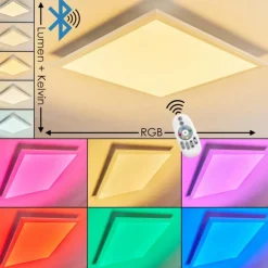Plafonnier Voisines LED Blanc, 1 lumière, Télécommandes, Changeur de couleurs