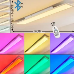 Plafonnier Voisines LED Blanc, 1 lumière, Télécommandes, Changeur de couleurs