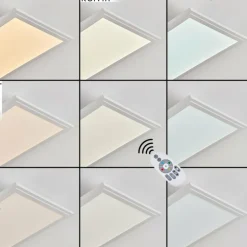 Plafonnier Voisines LED Blanc, 1 lumière, Télécommandes