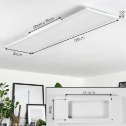 Plafonnier Voisines LED Blanc, 1 lumière, Télécommandes