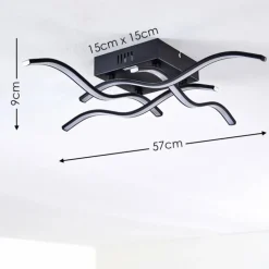 Plafonnier Voltti LED Noir, 4 lumières