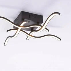 Plafonnier Voltti LED Noir, 4 lumières