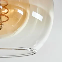 Plafonnier Vouhet Brun, Couleur bois, Noir, 3 lumières