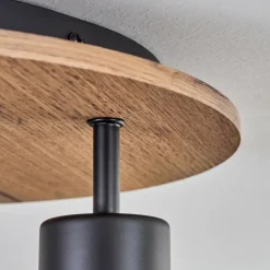 Plafonnier Vouhet Brun, Couleur bois, Noir, 3 lumières