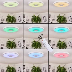 Plafonnier Vully Blanc, 1 lumière, Changeur de couleurs