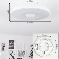 Plafonnier Vully Blanc, 1 lumière, Changeur de couleurs