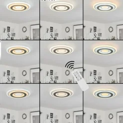 Plafonnier Wawo LED Blanc, 1 lumière, Télécommandes