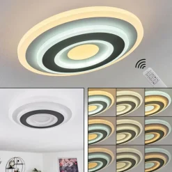 Plafonnier Wawo LED Gris, Blanc, 1 lumière, Télécommandes