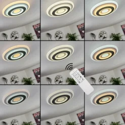 Plafonnier Wawo LED Gris, Blanc, 1 lumière, Télécommandes