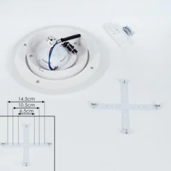 Plafonnier Wawo LED Gris, Blanc, 1 lumière, Télécommandes