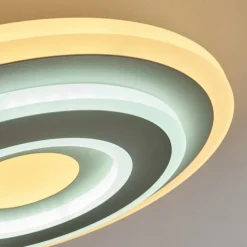 Plafonnier Wawo LED Gris, Blanc, 1 lumière, Télécommandes