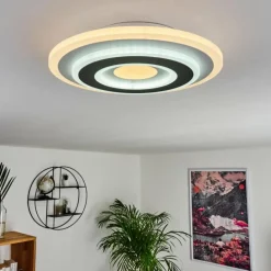 Plafonnier Wawo LED Gris, Blanc, 1 lumière, Télécommandes