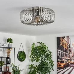 Plafonnier Wemude Argenté, 1 lumière