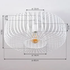 Plafonnier Wemude Blanc, 1 lumière