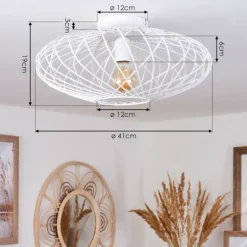 Plafonnier Wemude Blanc, 1 lumière