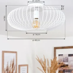 Plafonnier Wemude Blanc, 1 lumière