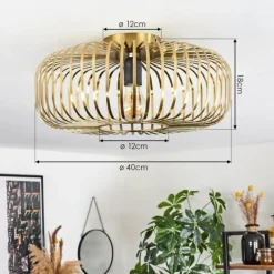 Plafonnier Wemude Laiton, 1 lumière