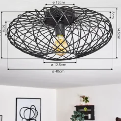 Plafonnier Wemude Noir, 1 lumière