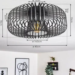 Plafonnier Wemude Noir, 1 lumière