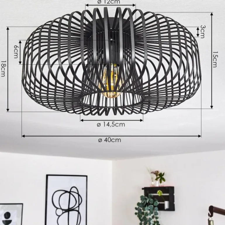 Plafonnier Wemude Noir, 1 lumière