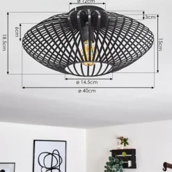 Plafonnier Wemude Noir, 1 lumière