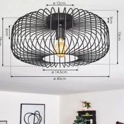 Plafonnier Wemude Noir, 1 lumière