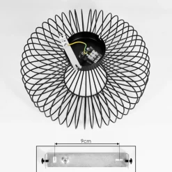 Plafonnier Wemude Noir, 1 lumière