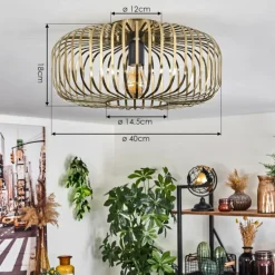 Plafonnier Wemude Vieux laiton, 1 lumière