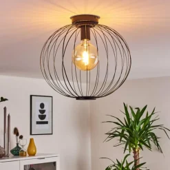 Plafonnier Wharua Noir, 1 lumière