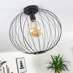 Plafonnier Wharua Noir, 1 lumière