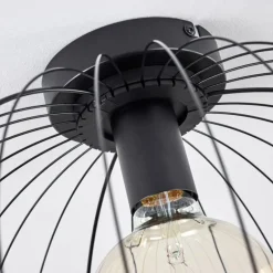 Plafonnier Wharua Noir, 1 lumière