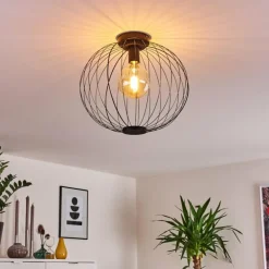 Plafonnier Wharua Noir, 1 lumière