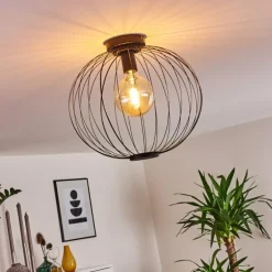 Plafonnier Wharua Noir, 1 lumière