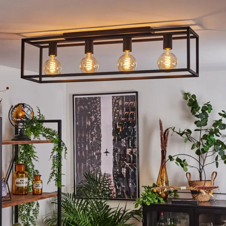 Plafonnier Wick Noir, 4 lumières