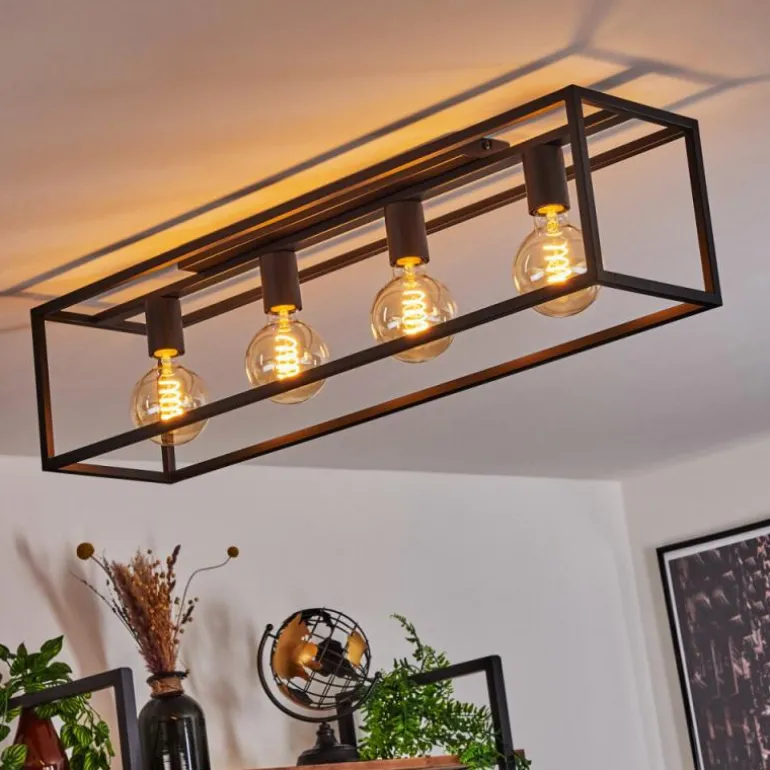 Plafonnier Wick Noir, 4 lumières