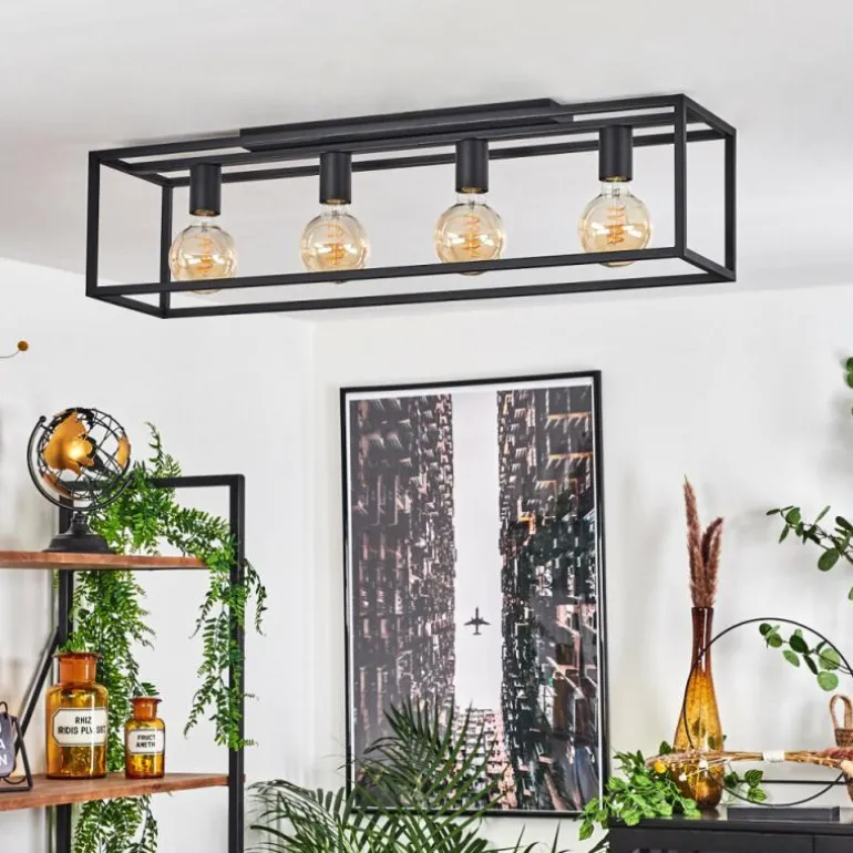 Plafonnier Wick Noir, 4 lumières