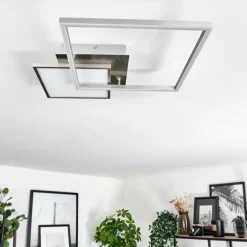 Plafonnier Wimmarp LED Chrome, Nickel mat, 1 lumière