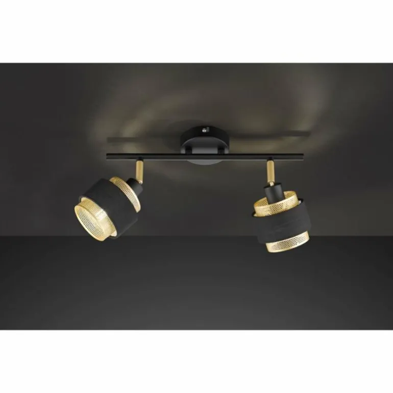 Plafonnier Wofi GROVE Noir, 2 lumières