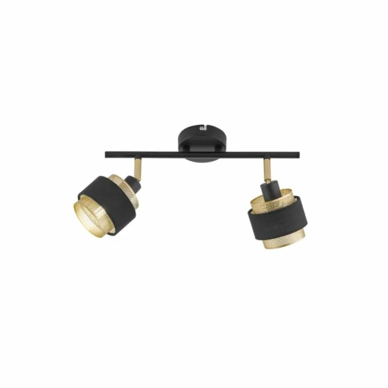 Plafonnier Wofi GROVE Noir, 2 lumières