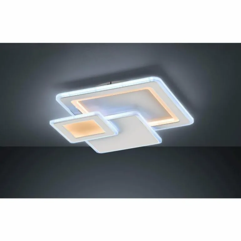 Plafonnier Wofi MOLA LED Blanc, 1 lumière, Télécommandes