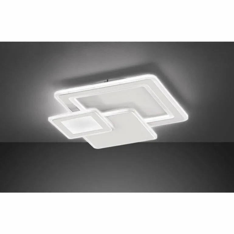 Plafonnier Wofi MOLA LED Blanc, 1 lumière, Télécommandes